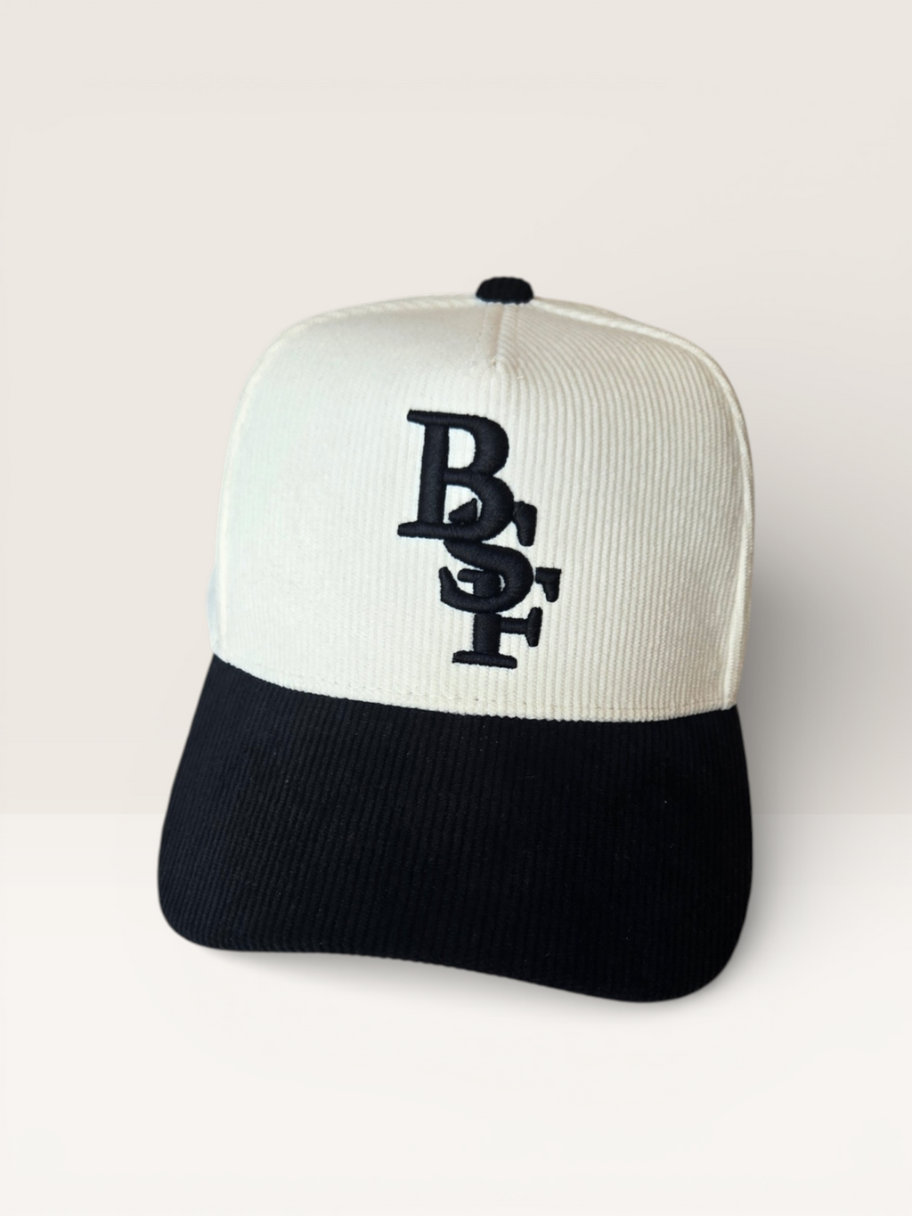 BSF Black & White Corduroy Snapback Hat